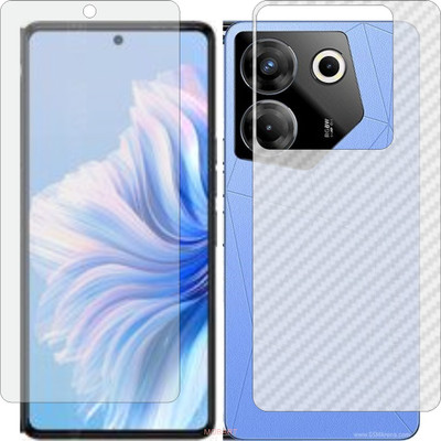 MOBART Front and Back Screen Guard for TECNO CAMON 20 PRO (Front Matte Finish & Back 3d Carbon Fiber)(Pack of 2)