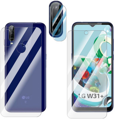 FCS Front and Back Screen Guard for LG W31 Plus Front+Back+Camera (Glossy)(Pack of 3)