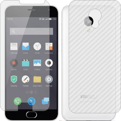 Mobling Front and Back Screen Guard for MEIZU M2 (Front 9H Hardness Matte & Carbon Fiber Skin for Back)(Pack of 2)