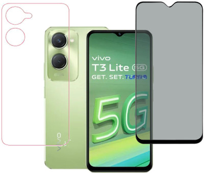 KARTRAY Front and Back Screen Guard for Vivo T3 Lite 5G, privacy Glass, Back Screen Guard(Pack of 2)