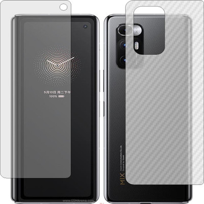 Mobling Front and Back Screen Guard for MI MIX FOLD (Front 9H Hardness Matte & Carbon Fiber Skin for Back)(Pack of 2)