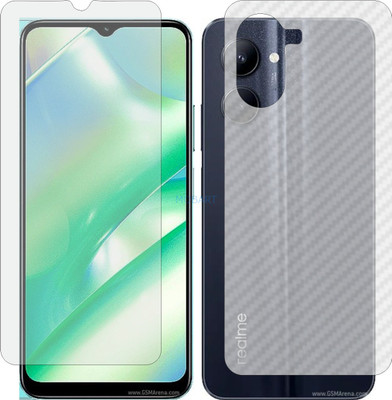 MOBART Front and Back Screen Guard for REALME C33 RMX3624 (Front Matte Finish & Back 3d Carbon Fiber)(Pack of 2)