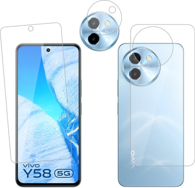 Ten To 11 Front and Back Screen Guard for ViVO Y58 5G, ViVO Y58 5G [With Rear Camera Lens Guard](Pack of 3)