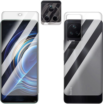 FCS Front and Back Screen Guard for Xiaomi Redmi K40S Front+Back+Camera (Glossy)(Pack of 3)