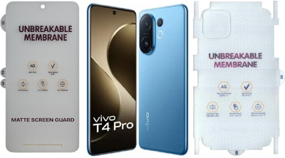 CellProtect Front and Back Screen Guard for vivo T4 Pro 5G Matte Membrane Hydrogel TPU Film HD/Anti-Glare/No Scratche Screen Protector [Not Tempered Glass](Pack of 2)
