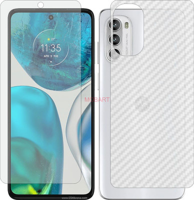 MOBART Front and Back Screen Guard for MOTOROLA MOTO G52 (Front Matte Finish & Back 3d Carbon Fiber)(Pack of 2)