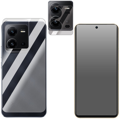 Enlinea Front and Back Screen Guard for vivo X80 Lite Front+Back+Camera (Matte)(Pack of 3)