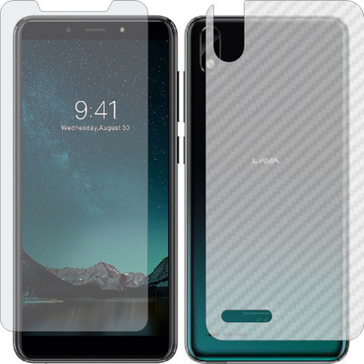 MOBART Front and Back Screen Guard for LAVA Z51 (Front Matte Finish & Back 3d Carbon Fiber)(Pack of 2)