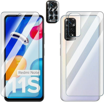 FCS Front and Back Screen Guard for Redmi Note 11S Front+Back+Camera (Glossy)(Pack of 3)