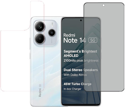SPRITZEN Front and Back Screen Guard for Redmi Note 14 5G(Pack of 2)