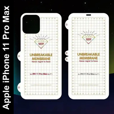 yuvu77 Front and Back Screen Guard for Apple iPhone 11 Pro Max, Membrane front and back, back with logo cut(Pack of 2)