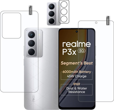 GARUDA GLASS Front and Back Screen Guard for REALME P3x 5G with camera lens protector(Pack of 3)