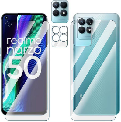 FCS Front and Back Screen Guard for Realme Narzo 50 Front+Back+Camera (Glossy)(Pack of 3)