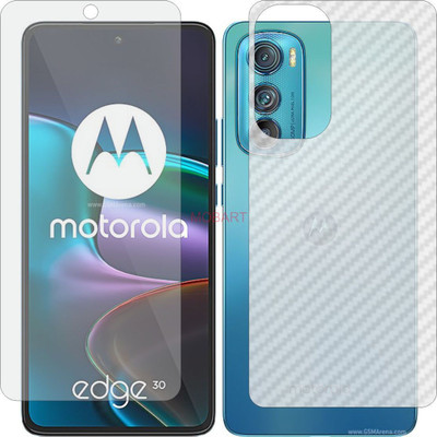 MOBART Front and Back Screen Guard for MOTOTOLA MOTO EDGE 30 (Front Matte Finish & Back 3d Carbon Fiber)(Pack of 2)
