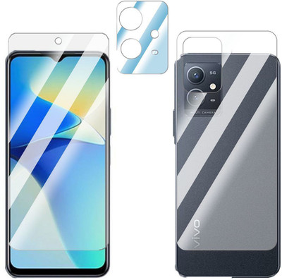 FCS Front and Back Screen Guard for Vivo Y30 5G Front + Back + Camera (Glossy)(Pack of 3)