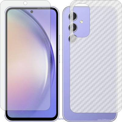 TELTREK Front and Back Screen Guard for SAMSUNG A54 (Front Matte Finish & Back 3d Carbon Fiber)(Pack of 2)