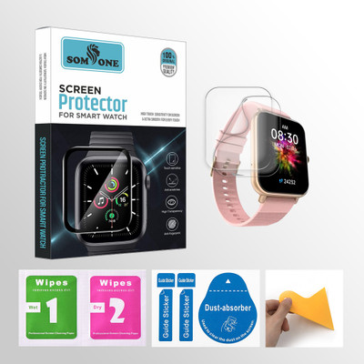 SOMTONE Front and Back Screen Guard for alt GOAT 1.78 inch Smartwatch 2 PROTECTOR + 2 WIPES + 2 DUST REMOVAL STICKER + 1 WIPER(Pack of 2)