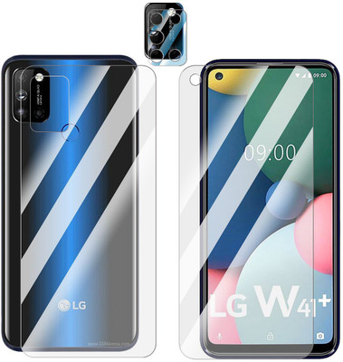 FCS Front and Back Screen Guard for LG W41 Plus Front+Back+Camera (Glossy)(Pack of 3)