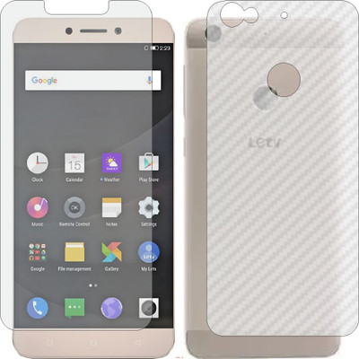 Mobling Front and Back Screen Guard for LETV LE1S (Front 9H Hardness Matte & Carbon Fiber Skin for Back)(Pack of 2)
