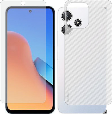 ZINGTEL Front and Back Screen Guard for Xiaomi Redmi Note 12R 5G (Matte Front & Carbon Fiber Back Skin Combo)(Pack of 2)