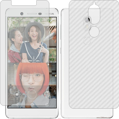 Mobling Front and Back Screen Guard for NOKIA 7 (Front 9H Hardness Matte & Carbon Fiber Skin for Back)(Pack of 2)