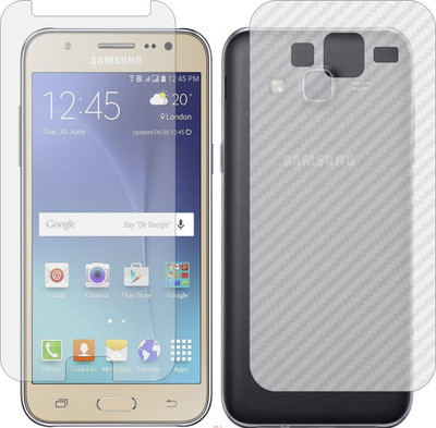 Mobling Front and Back Screen Guard for SAMSUNG GALAXY J5 (Front 9H Hardness Matte & Carbon Fiber Skin for Back)(Pack of 2)