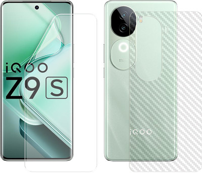 SOMTONE Front and Back Screen Guard for iQOO Z9s 5G (1 HYDROGEL SCREEN PROTECTOR WITH 1 CARBON FIBER SKIN)(Pack of 1)