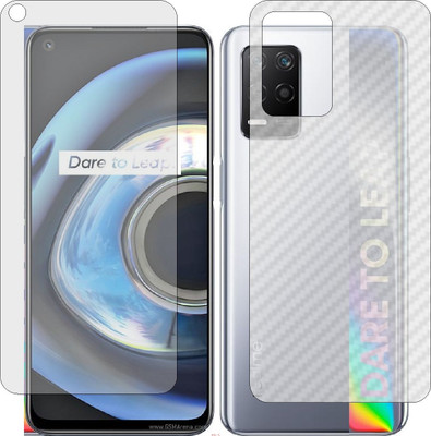 Mobling Front and Back Screen Guard for REALME Q3 5G (Front 9H Hardness Matte & Carbon Fiber Skin for Back)(Pack of 2)