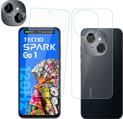 Ten To 11 Front and Back Screen Guard for Tecno Spark Go 1, Tecno Spark Go 1 [Back Carbon Fiber] [Rear Camera Lens Guard](Pack of 3)