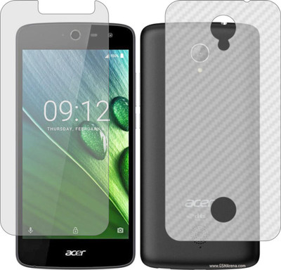MOBART Front and Back Screen Guard for ACER LIQUID ZEST (Front Matte Finish & Back 3d Carbon Fiber)(Pack of 2)
