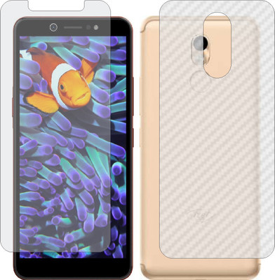 ZINGTEL Front and Back Screen Guard for ITEL A44 PRO (Front Matte Finish & Back 3d Carbon Fiber)(Pack of 2)
