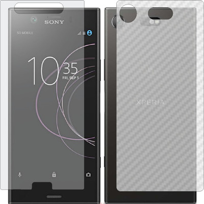 Mobling Front and Back Screen Guard for SONY XPERIA XZ1 COMPACT (Front 9H Hardness Matte & Carbon Fiber Skin for Back)(Pack of 2)