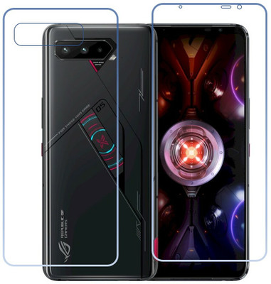 DVTECH Front and Back Screen Guard for 9H Crystal Clear Front And Carbon Fiber BackAsus ROG Phone 5s Pro(Pack of 1)