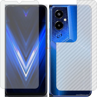 ZINGTEL Front and Back Screen Guard for TECNO POVA4 PRO (Front Matte Finish & Back 3d Carbon Fiber)(Pack of 2)