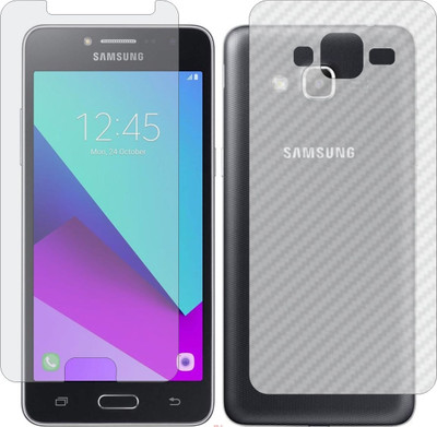 Mobling Front and Back Screen Guard for SAMSUNG GALAXY J2 PRIME (Front 9H Hardness Matte & Carbon Fiber Skin for Back)(Pack of 2)