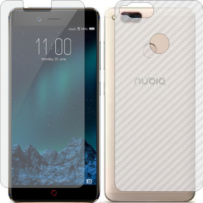 Mobling Front and Back Screen Guard for NUBIA Z17 MINI HIGH (Front 9H Hardness Matte & Carbon Fiber Skin for Back)(Pack of 2)