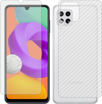 ZINGTEL Front and Back Screen Guard for SAMSUNG GALAXY M22 (Front Matte Finish & Back 3d Carbon Fiber)(Pack of 2)