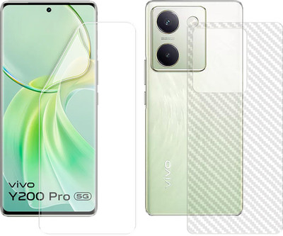SOMTONE Front and Back Screen Guard for vivo Y200 Pro 5G (1 HYDROGEL SCREEN PROTECTOR WITH 1 CARBON FIBER SKIN)(Pack of 1)