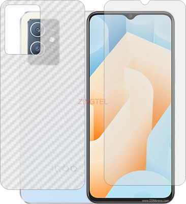 ZINGTEL Front and Back Screen Guard for VIVO IQOO U5e (Front Matte Finish & Back 3d Carbon Fiber)(Pack of 2)