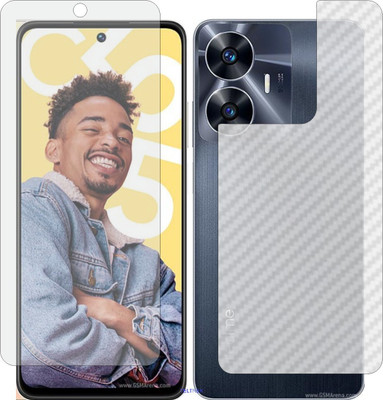 TELTREK Front and Back Screen Guard for REALME C55 (Front Matte Finish & Back 3d Carbon Fiber)(Pack of 2)