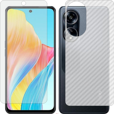 Mobling Front and Back Screen Guard for OPPO A1 (Front 9H Hardness Matte & Carbon Fiber Skin for Back)(Pack of 2)