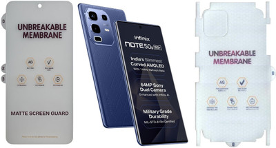 CellProtect Front and Back Screen Guard for Infinix Note 50s 5G+ Matte Membrane Screen Protector Hydrogel TPU Felexible Film HD/Anti-Shock /Scratche-Resistant [Not Tempered Glass](Pack of 2)