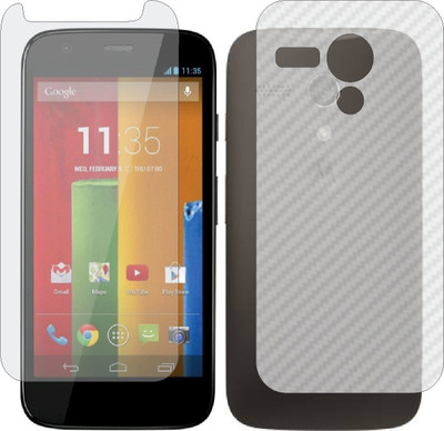 MOBART Front and Back Screen Guard for MOTO G 1ST GEN (Front Matte Finish & Back 3d Carbon Fiber)(Pack of 2)
