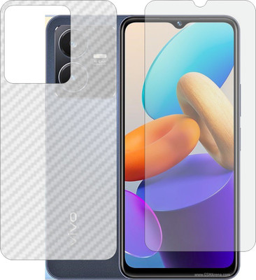 MOBART Front and Back Screen Guard for VIVO Y22 S (Front Matte Finish & Back 3d Carbon Fiber)(Pack of 2)
