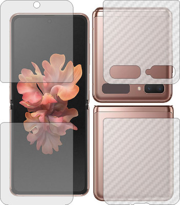 MOBART Front and Back Screen Guard for SAMSUNG Z FLIP 5G (Front Matte Finish & Back 3d Carbon Fiber)(Pack of 2)