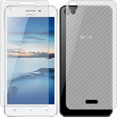 Mobling Front and Back Screen Guard for XOLO Q2000L (Front 9H Hardness Matte & Carbon Fiber Skin for Back)(Pack of 2)