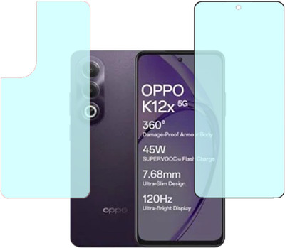 VAYUVAULT Front and Back Screen Guard for OPPO K12x 5G, Matte glass, Back Screen Guard Matte finish(Pack of 2)