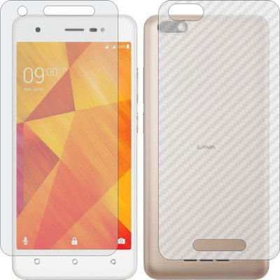 MOBART Front and Back Screen Guard for LAVA Z60S (Front Matte Finish & Back 3d Carbon Fiber)(Pack of 2)