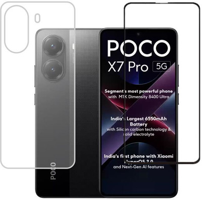 GLAMEECH Front and Back Screen Guard for Poco X7 pro, Poco X7 pro 5G, Poco X7 pro(Pack of 2)