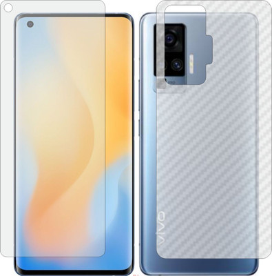 Mobling Front and Back Screen Guard for VIVO X50 PRO (Front 9H Hardness Matte & Carbon Fiber Skin for Back)(Pack of 2)